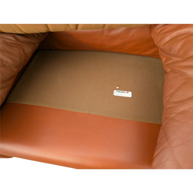 Burgundy Leather Lounge Chairs by V. Magistretti for Cassina, 1973, Set of 2 For Sale - Image 12 of 15