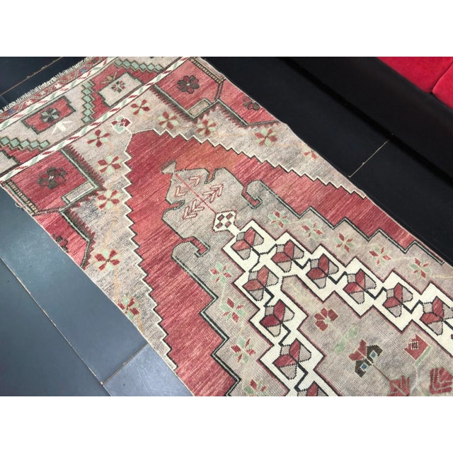 Red Vintage Traditional Turkish Red Runner For Sale - Image 8 of 11