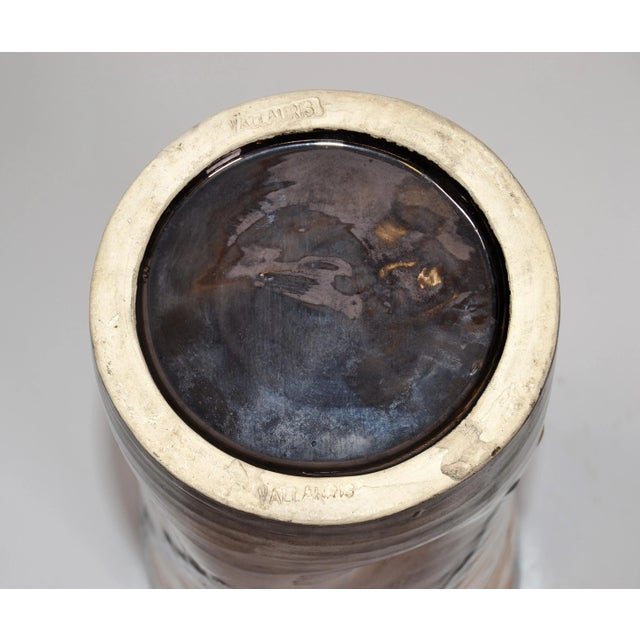 Vallauris Glazed Ceramic Bronze, Black & Orange Vase Mid-Century Modern France For Sale - Image 10 of 13