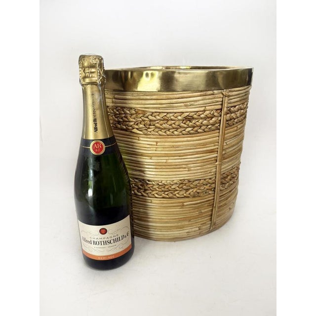 Gold Vintage French Rush Basket, 1960 For Sale - Image 8 of 13