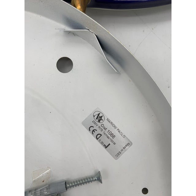 Metal Ceramic Ceiling Light from Marioni Paolo, 1980s For Sale - Image 7 of 9