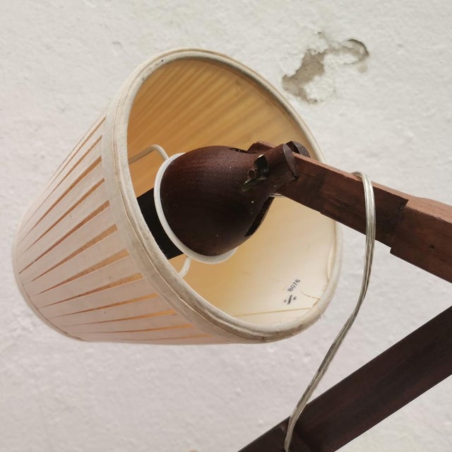 Beige Scandinavian Wooden Scissor Wall Light, 1960s For Sale - Image 8 of 17
