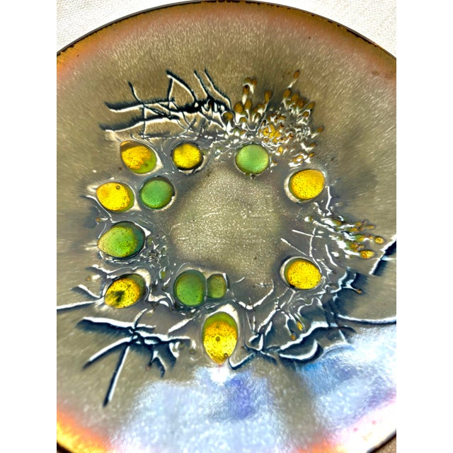 Copper 20th C. MCM Copper and Enamel Signed Edwards Star Plates for Gump’s - A 12 Piece Set For Sale - Image 8 of 9