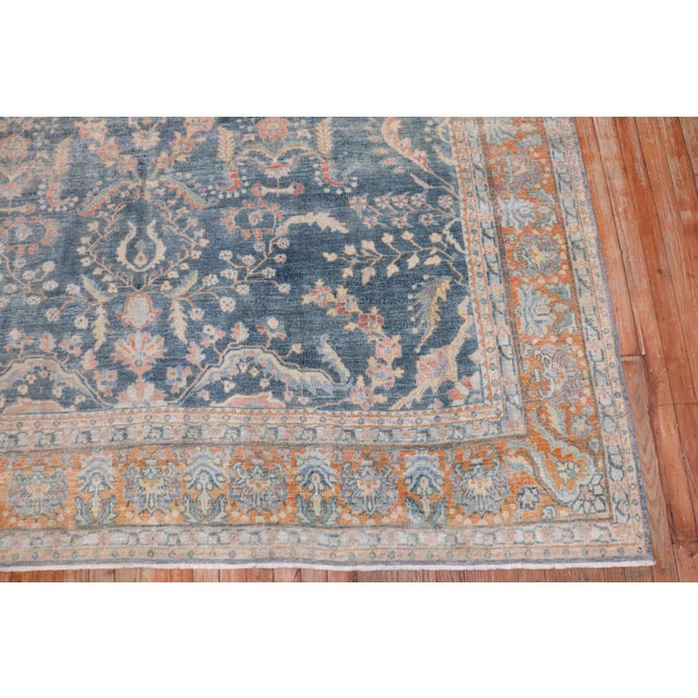 Early 20th Century Zabihi Collection Blue Persian Sarouk Rug - 7'5" x 10' For Sale - Image 4 of 12