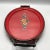 Traditional Painted Flowers on Red Paper Composite Glass Top Dresser Tray 1940's For Sale - Image 3 of 13