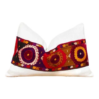 Jana Antique Uzbek Suzani Linen Pillow For Sale