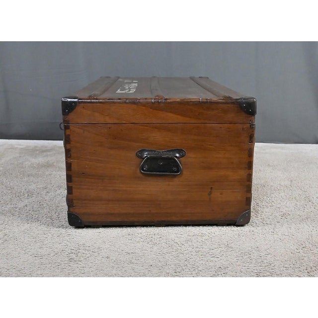 Wood 20th Century Mahogany Travel Trunk For Sale - Image 7 of 18