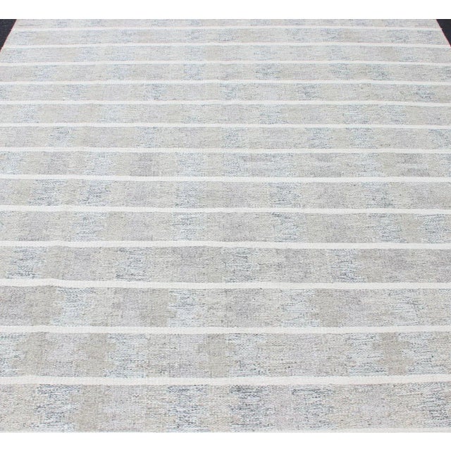 Textile Modern Design Scandinavian Flat-Weave Rug With Neutral Colors For Sale - Image 7 of 13