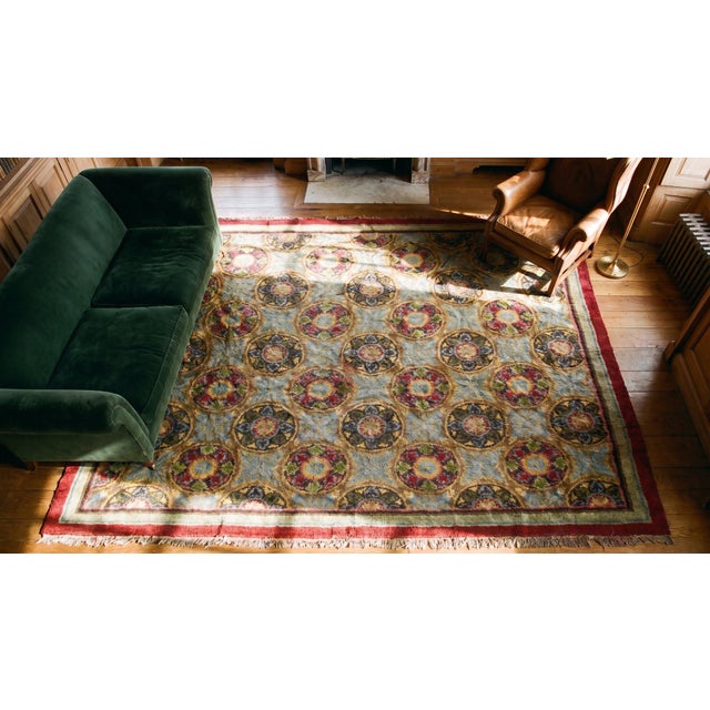 Red Early 20th Century Spanish Savonnerie Carpet ( 11'2" x 13'8" - 340 x 417 ) For Sale - Image 8 of 9