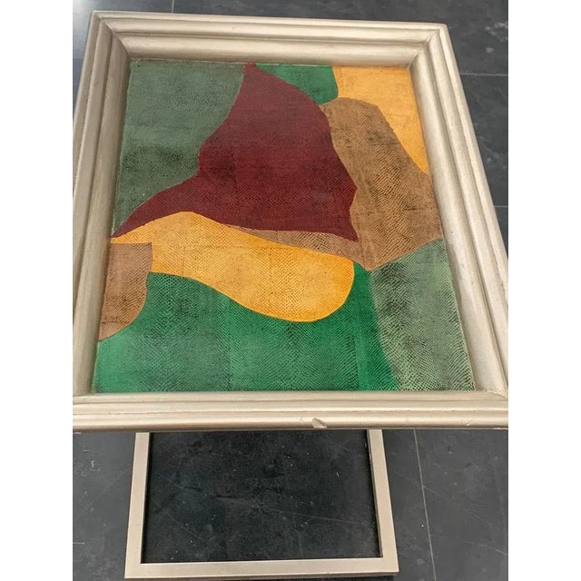 Lacquer with Thread Polychrome Metal Table, 1960s For Sale - Image 4 of 10