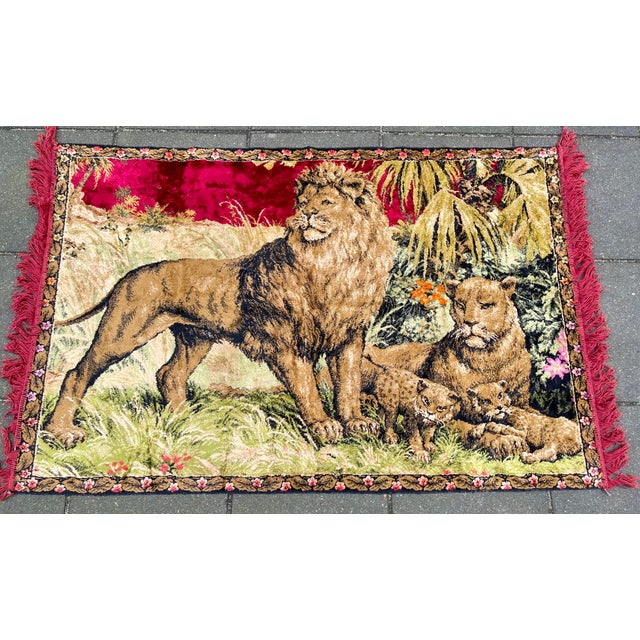 Textile Vintage Boho Style Woven Velvet Tapestry, 1970s For Sale - Image 7 of 7