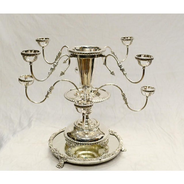 Glass Sheffield Silver-Plated Centrepiece in Glass For Sale - Image 7 of 18