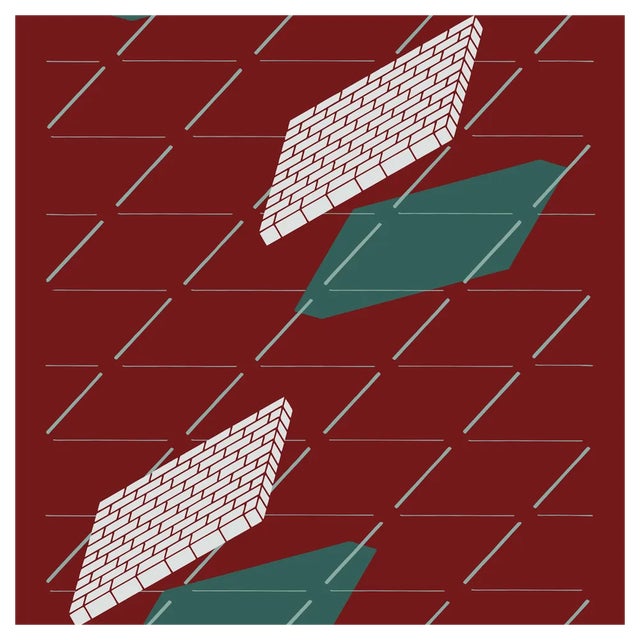 Light Apparitions Brick Wall 3 Fabric Panel by Franco Raggi for Midsummer Milan For Sale