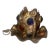 Antique Pierced Brass Jeweled Fairy Lamp Table Lamp on Ruffled Tray Catalog Reference U-348 For Sale