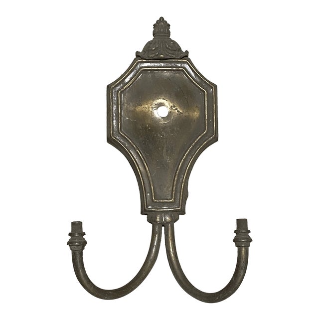 Antique Neoclassical Sconce Plate Base Part Double Arm For Sale