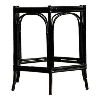 Vintage Coastal Lacquered Bamboo Dining Table Pedestal For Sale
