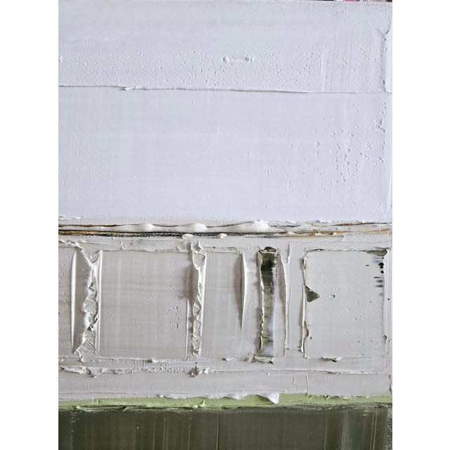 'The Seine River' (Paris) - Framed Abstract Minimalist Landscape Oil Painting by Diane Grant / Neutral Color Palette / Color Field For Sale - Image 9 of 11