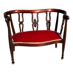 19th Century Antique Curved Victorian Settee
