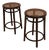 Vintage Stools in Wood and Vienna Straw, 1950s, Set of 2 For Sale