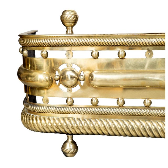 Metal Late Regency Brass Fire Fender For Sale - Image 7 of 9