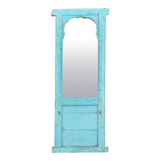 Antique Haveli Blue Floor Mirror For Sale