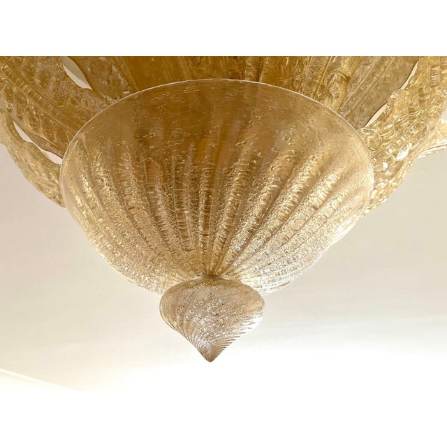 Golden Murano Glass Flush Mount from Barovier & Toso, Italy For Sale - Image 6 of 16
