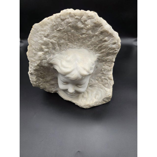 Sculpture of Child's Face, 1890s-1910s, Marble For Sale - Image 3 of 6
