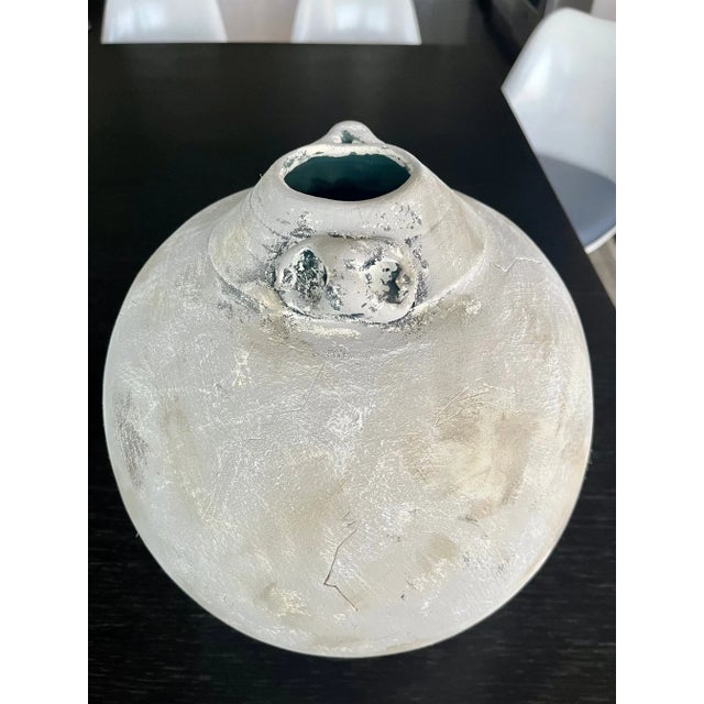 Sculptural Handcrafted Ceramic Vessel With Curved Profile and Organic Texture For Sale - Image 12 of 13