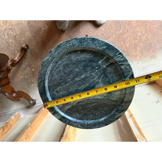 Brown The Bombay Company Pedestal Base Marble Top Plant Stand For Sale - Image 8 of 11