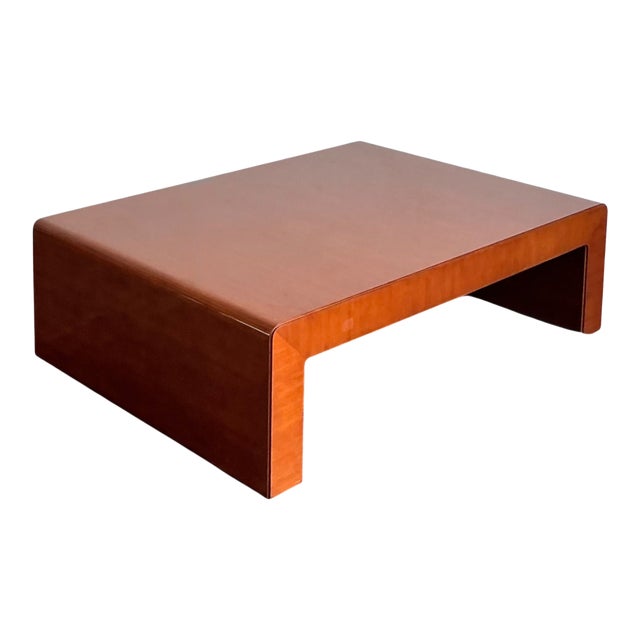 Vintage Ralph Lauren “Dalton” Waterfall Wood Coffee Table For Sale