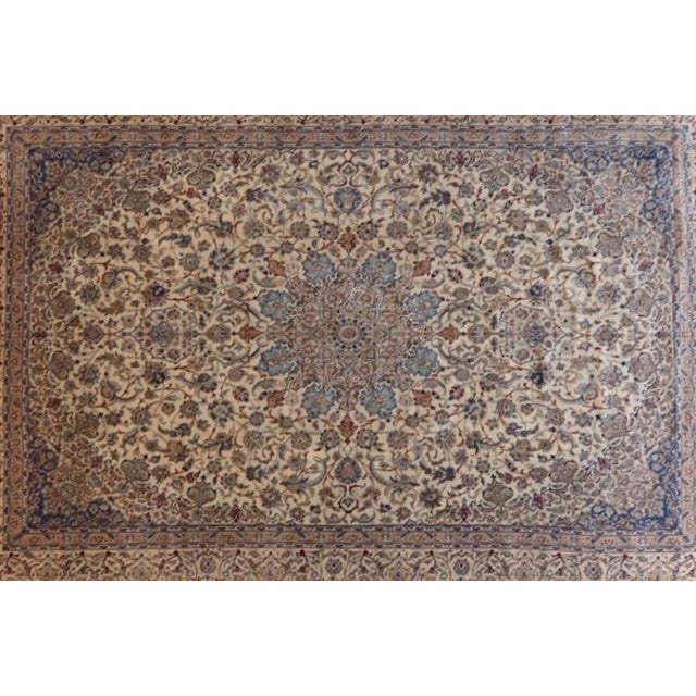 Silk and wool pile genuine hand made very fine Persian Nain.