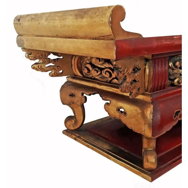 Wood Japanese Lacquered Altar Table, 1938 For Sale - Image 7 of 12