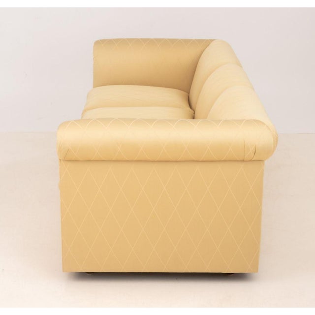 Modern Golden Silk Blend Upholstered Sofa For Sale In New York - Image 6 of 7