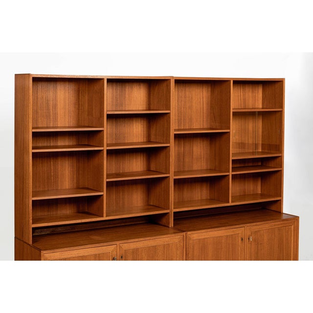 Pair Mid-Century Swedish Modern Teak Bookcase Cabinets, 1960s For Sale In Detroit - Image 6 of 18