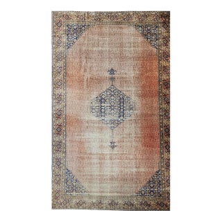 Vintage Persian Malayer Gallery Rug, Hand-Knotted Wool, Geometric Pattern, Rust Red & Navy, 10x15 For Sale