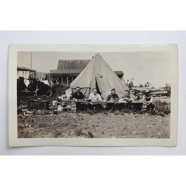 American Early 20th Century Camp Breakfast at Papoose Lake Snapshot Photograph For Sale - Image 3 of 3