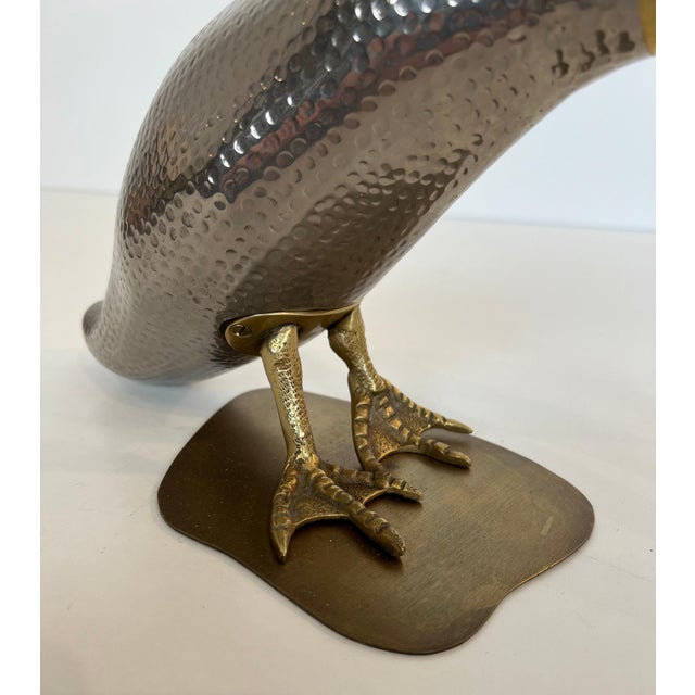 1970s Set of 2 silver and brass ducks For Sale - Image 10 of 12