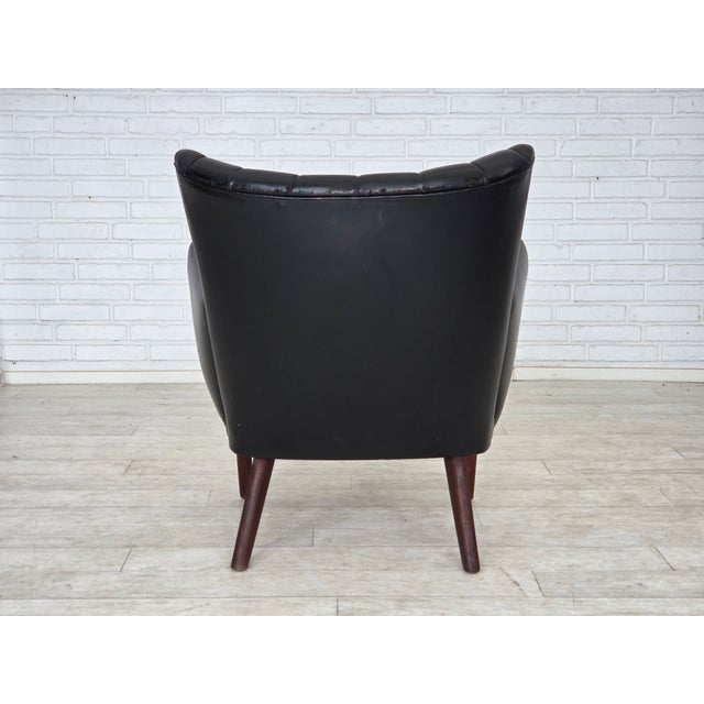 Danish Teddy Armchair in Artificial Leather and Teak by Svend Skipper, 1970s For Sale - Image 12 of 18