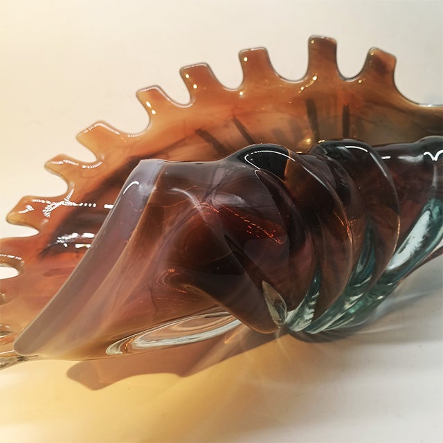 Large Shell Sculpure in Hand-Worked Murano Glass, Italy, 1950s For Sale - Image 12 of 15