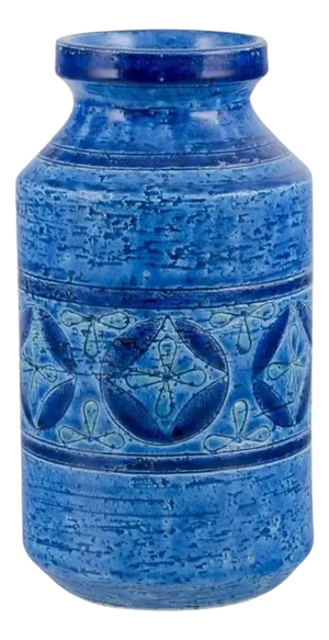 Large Vase in Rimini Blue Glazed Ceramic by Aldo Londi for Bitossi, 1960s