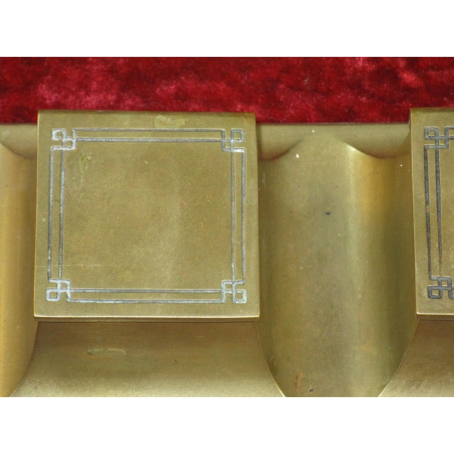 Inkwell Arts & Crafts Brass Antique Bradley & Hubbard B&h Mission Style For Sale - Image 10 of 18