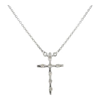 18k Solid Gold Diamond Cross Pendant Necklace Christmas Gift for Mom For Sale