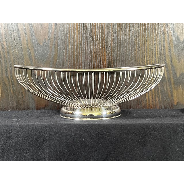 Vintage Mid-Century Modern Silverplate Bread Baskets - a Pair For Sale - Image 12 of 13