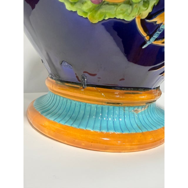 Ceramic English Wedgwood Majolica Lion & Maiden Handled Jardiniere, 19th Century For Sale - Image 7 of 16