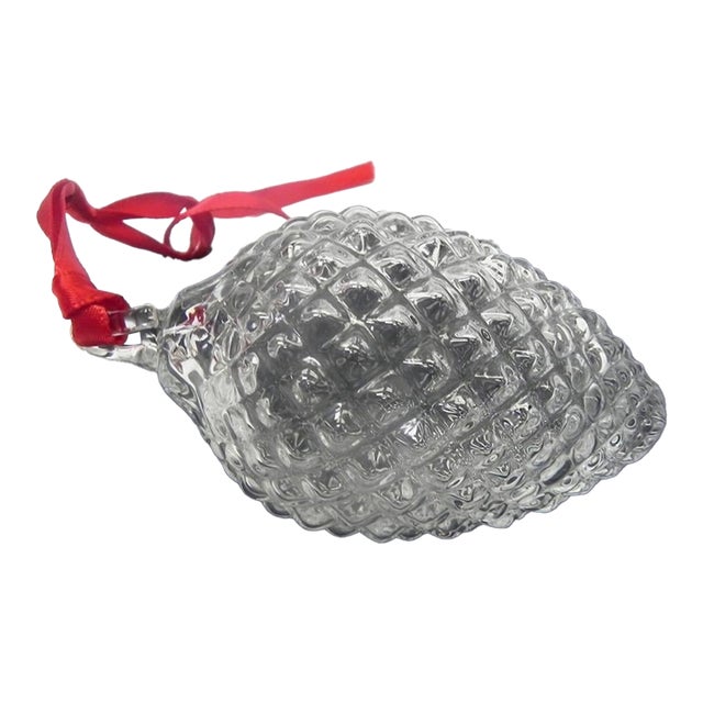 1980s Steuben Glass Pinecone Christmas Ornament For Sale