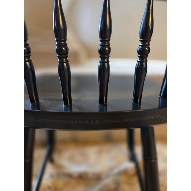 Late 20th Century Late 20th Century L. Hitchcock Black Harvest Inn Side Chair For Sale - Image 5 of 10