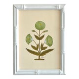 Hand-Painted Jaipuri Green Floral Motif Painting in Hand-Painted Frame For Sale