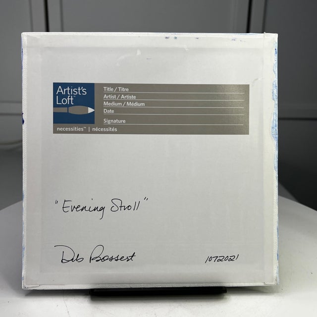 Paint Evening Stroll Beach Scene Wall Art 8" X 8" Acrylic Painting Original Unframed For Sale - Image 7 of 7