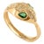 Statement Diamond and Natural Emerald Snake Head Ring Size 5.5 For Sale