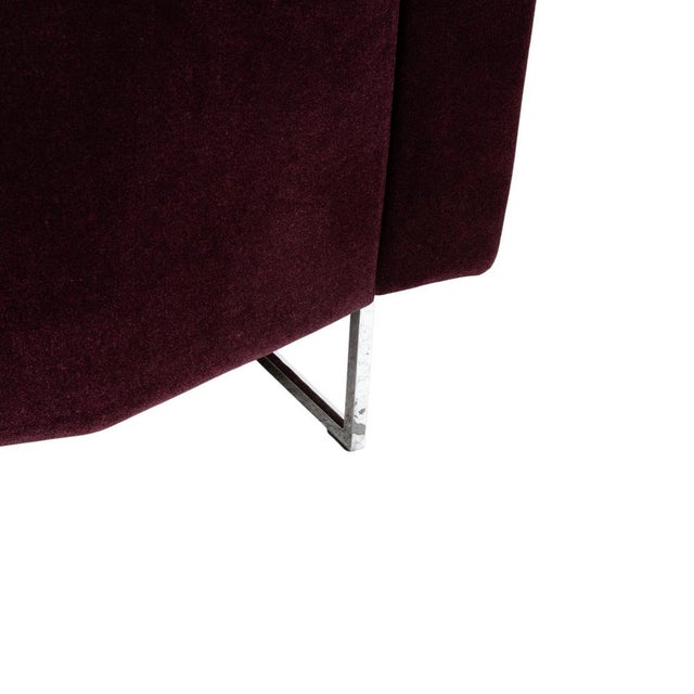 Embrace Armchair in Fabric, Chrome, Velour and Velvet in Purple, Violet and Aubergine with Manual Function by Brühl For Sale - Image 9 of 17